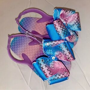 Toddler girls handmade bow flip flops